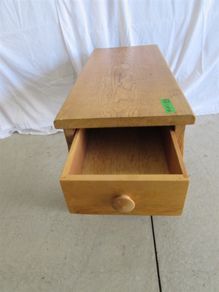 SOLID WOOD WEAVERS BENCH WITH STORAGE DRAWER