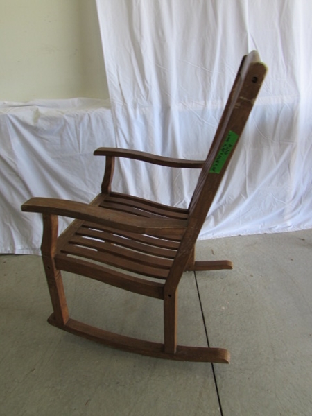 OVERSIZED WOODEN ROCKING CHAIR