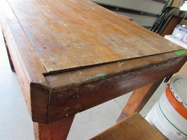 HEAVY DUTY BUTCHER BLOCK STYLE TABLE
