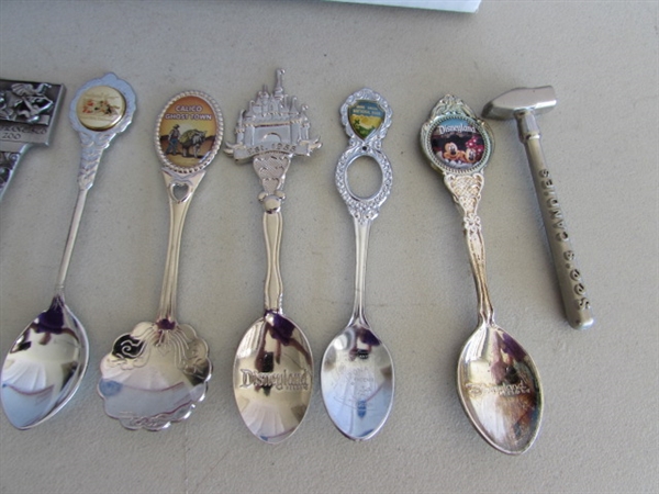 LARGE COLLECTION OF SOUVENIR SPOONS FROM ALL OVER THE WORLD