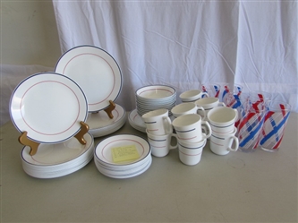 CORELLE DINNERWARE & COMPANION DRINKING GLASSES