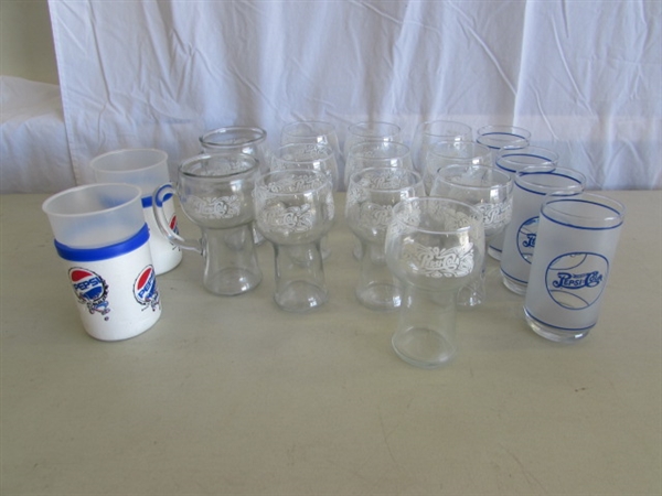 PEPSI-COLA GLASSES & STYROFOAM KOOZIES