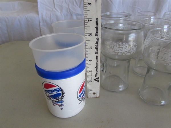 PEPSI-COLA GLASSES & STYROFOAM KOOZIES