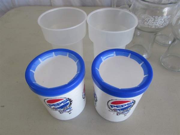 PEPSI-COLA GLASSES & STYROFOAM KOOZIES