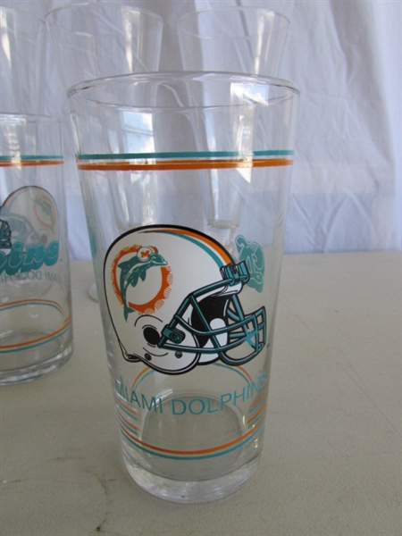 FOOTBALL THEMED PEPSI GLASSES, PLUS OTHERS