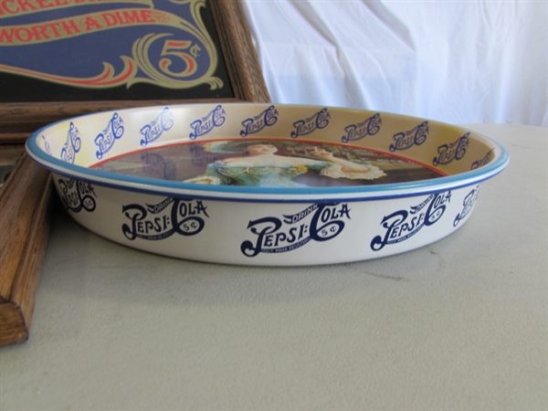 2 PEPSI-COLA WALL MIRRORS & SERVING TRAY