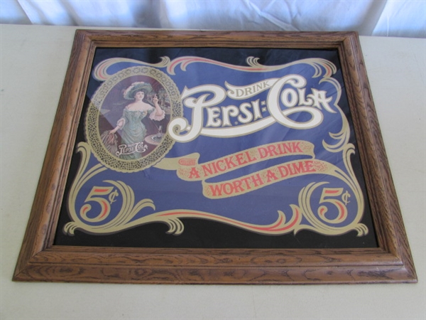 2 PEPSI-COLA WALL MIRRORS & SERVING TRAY