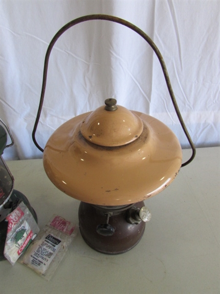 2 VINTAGE GAS POWERED LANTERNS - COLEMAN & TURNER BRASS WORKS