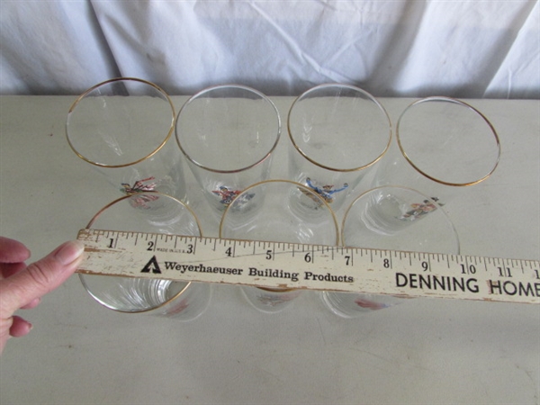 SET OF 7 VINTAGE LIBBEY SCOTTISH HIGHLANDER GLASSES