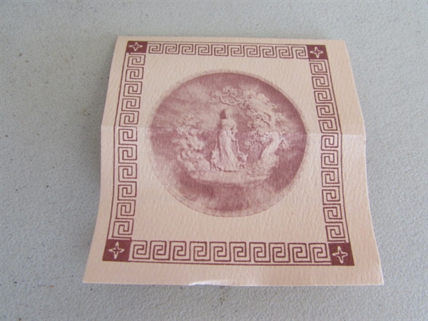 VINTAGE INCOLAY STONE TRINKET BOX & GOLD TONE TRINKET BOX