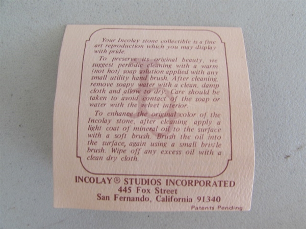 VINTAGE INCOLAY STONE TRINKET BOX & GOLD TONE TRINKET BOX