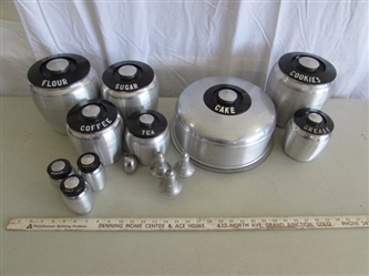 VINTAGE SPUN ALUMINUM CANISTER SET