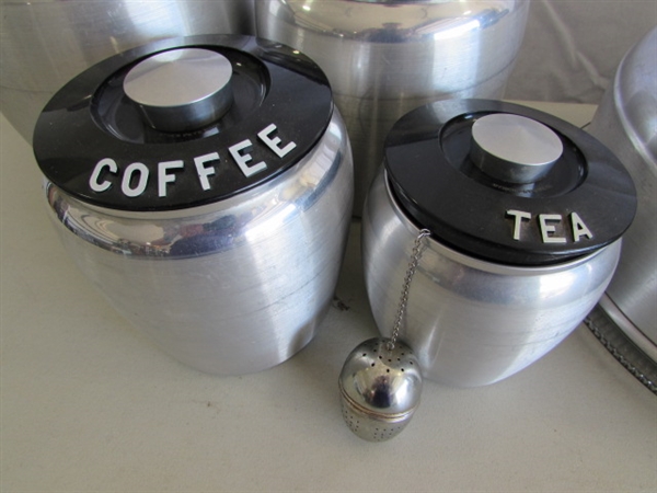 VINTAGE SPUN ALUMINUM CANISTER SET