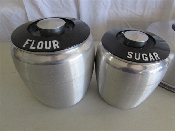 VINTAGE SPUN ALUMINUM CANISTER SET