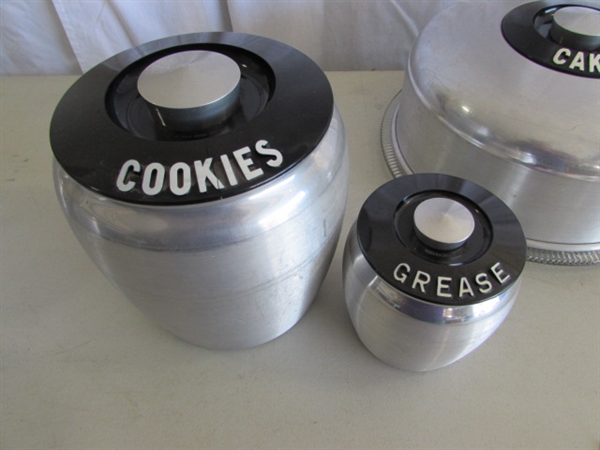 VINTAGE SPUN ALUMINUM CANISTER SET