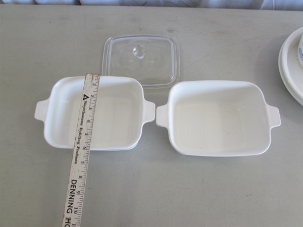 PYREX DIVIDED DISH & CORNING WARE CORNFLOWER BLUE BAKING DISHES