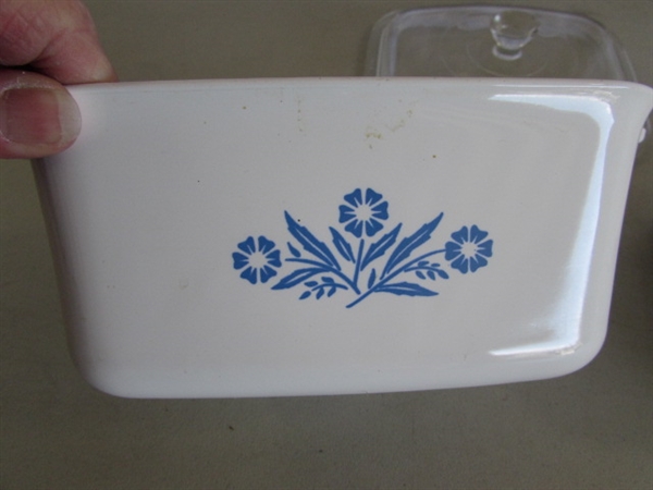 PYREX DIVIDED DISH & CORNING WARE CORNFLOWER BLUE BAKING DISHES