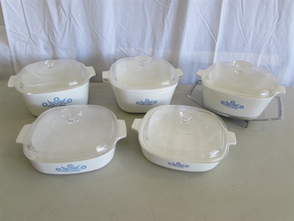 LARGE CORNING WARE CORNFLOWER BLUE BAKING DISHES