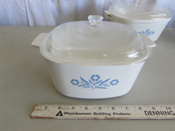 LARGE CORNING WARE CORNFLOWER BLUE BAKING DISHES