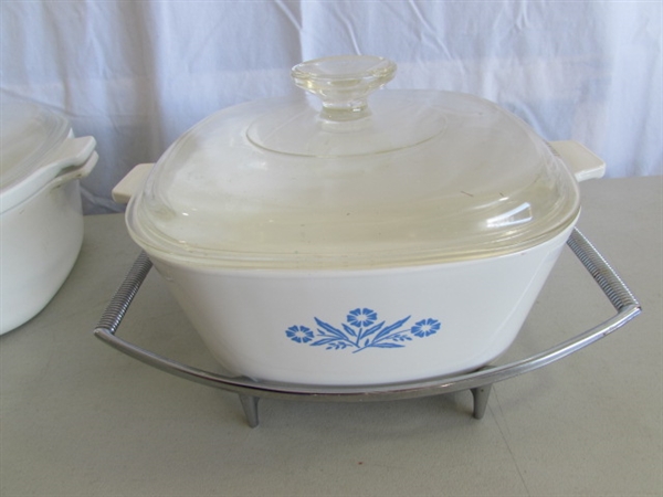 LARGE CORNING WARE CORNFLOWER BLUE BAKING DISHES