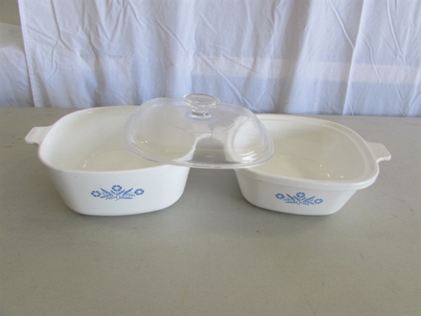 LARGE CORNING WARE CORNFLOWER BLUE BAKING DISHES