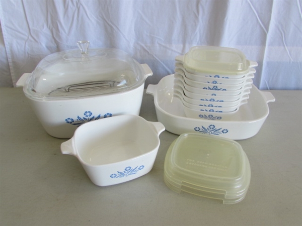 CORNING WARE CORNFLOWER BLUE BAKING & SERVING DISHES