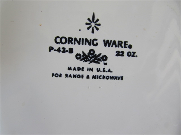 CORNING WARE CORNFLOWER BLUE BAKING & SERVING DISHES