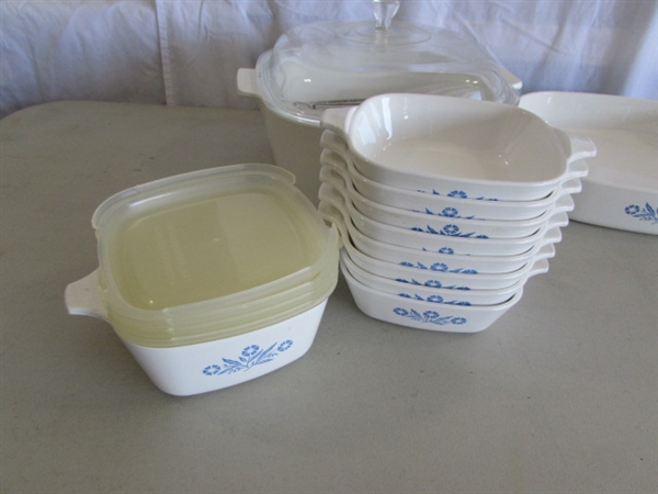 CORNING WARE CORNFLOWER BLUE BAKING & SERVING DISHES