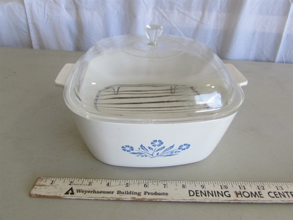 CORNING WARE CORNFLOWER BLUE BAKING & SERVING DISHES