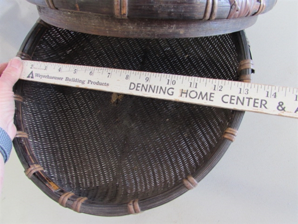 LARGE & SMALL ANTIQUE CHINESE SEWING BASKETS