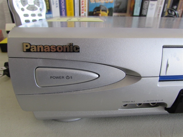 PANASONIC VCR W/REMOTE & VHS COLLECTION