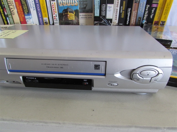 PANASONIC VCR W/REMOTE & VHS COLLECTION