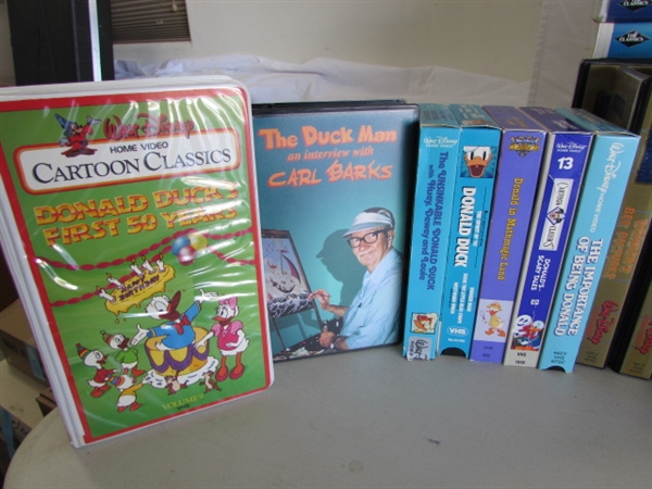 COLLECTION OF DISNEY VHS & PANASONIC VCR W/REMOTE