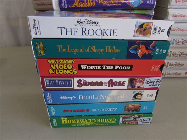 COLLECTION OF DISNEY VHS & PANASONIC VCR W/REMOTE