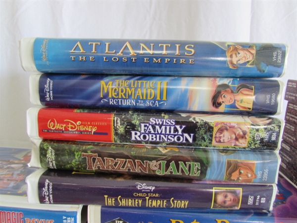 COLLECTION OF DISNEY VHS & PANASONIC VCR W/REMOTE