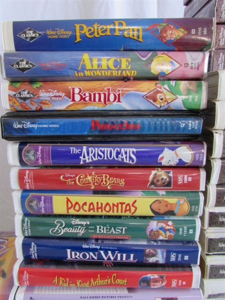 COLLECTION OF DISNEY VHS & PANASONIC VCR W/REMOTE