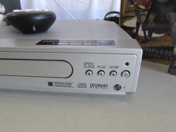 MAGNAVOX DVD PLAYER & COLLECTION OF SERIES DVDS