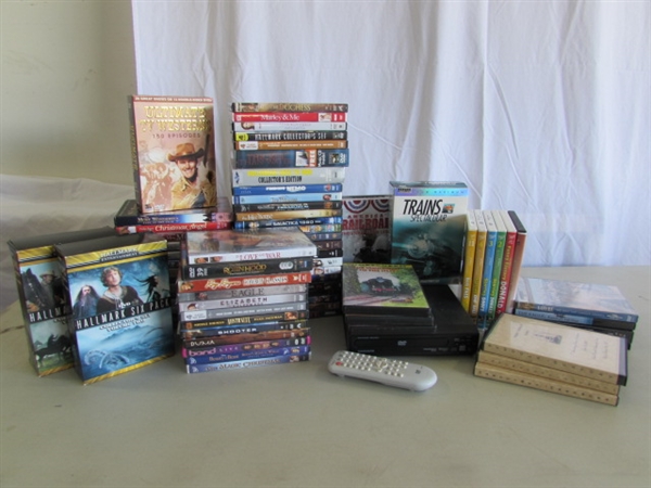 DVD MOVIE COLLECTION & MAGNAVOX DVD PLAYER W/REMOTE