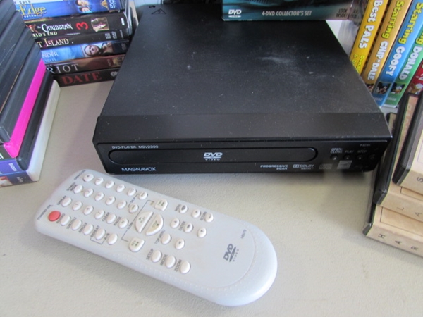 DVD MOVIE COLLECTION & MAGNAVOX DVD PLAYER W/REMOTE