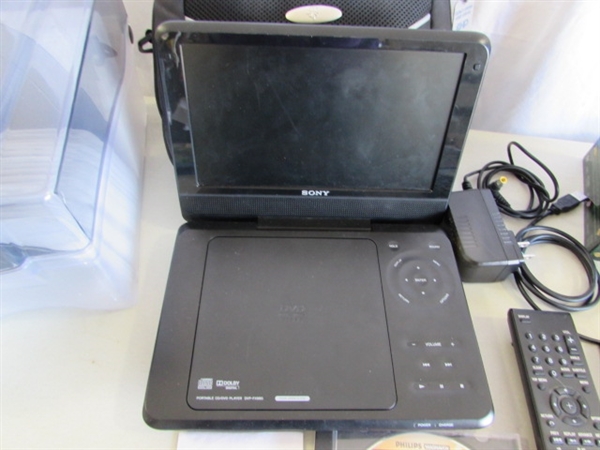 PORTABLE DVD PLAYER & DVD MOVIE COLLECTION & CD/DVD ORGANIZERS