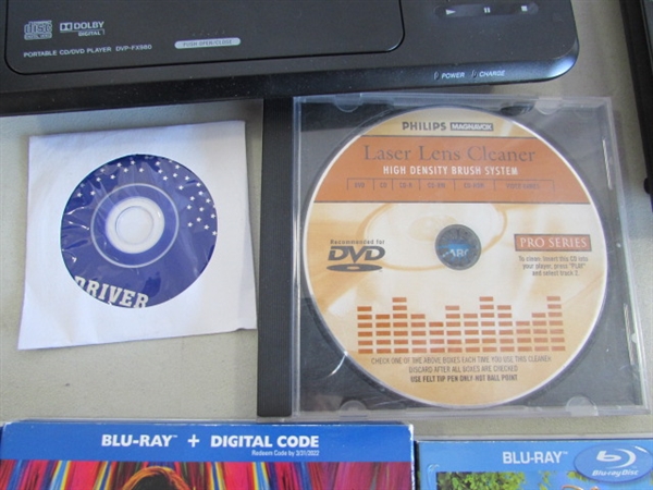 PORTABLE DVD PLAYER & DVD MOVIE COLLECTION & CD/DVD ORGANIZERS