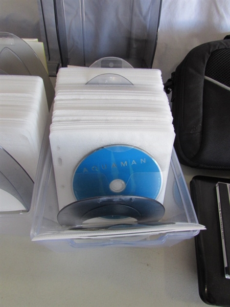 PORTABLE DVD PLAYER & DVD MOVIE COLLECTION & CD/DVD ORGANIZERS