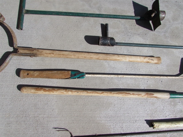 LONG HANDLES GARDEN TOOLS & FROG FORKS