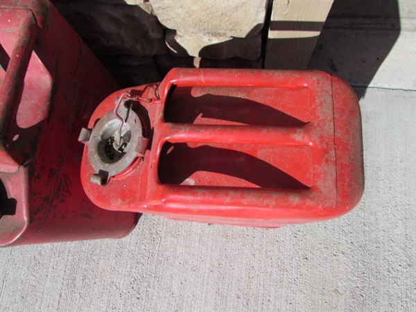 3 VINTAGE METAL JERRY CANS