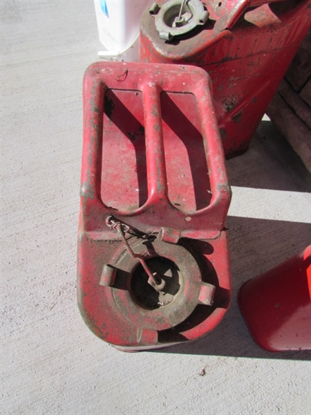 3 VINTAGE METAL JERRY CANS