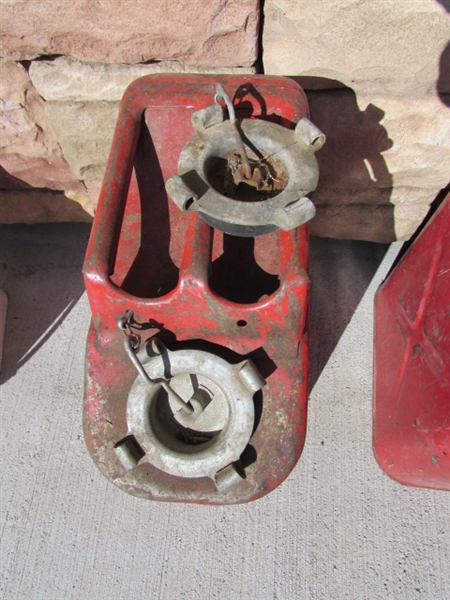 3 VINTAGE METAL JERRY CANS