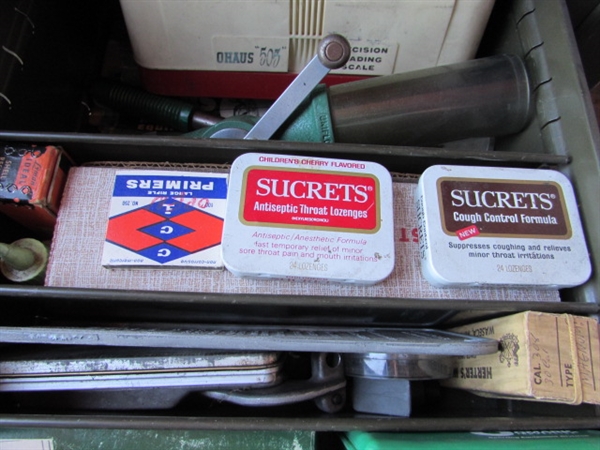 INDUSTRIAL METAL DESK WITH RELOADING SUPPLIES