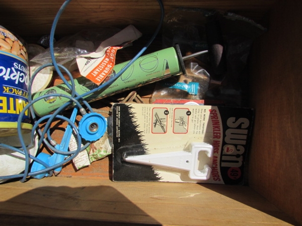 4-DRAWER WOODEN BOX, LEAD SOLDIER MOLDS AND OTHER CONTENTS
