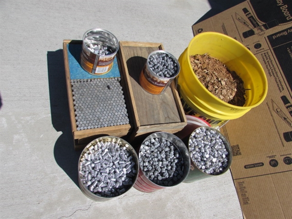 CAST BULLETS FOR RELOADING, WOODEN SORTING TRAYS &TUMBLING MEDIA