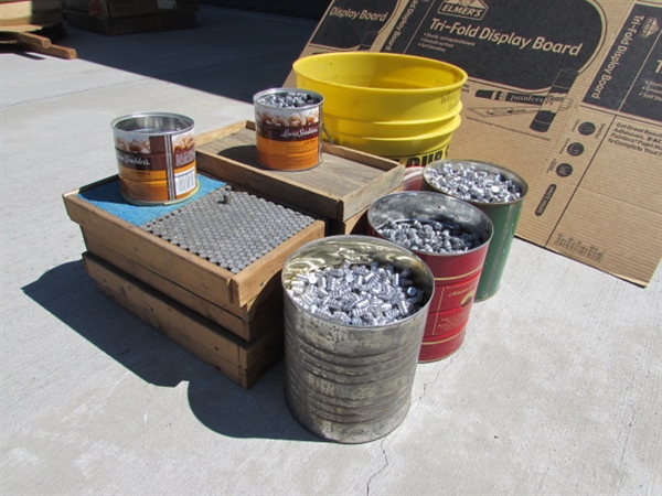 CAST BULLETS FOR RELOADING, WOODEN SORTING TRAYS &TUMBLING MEDIA